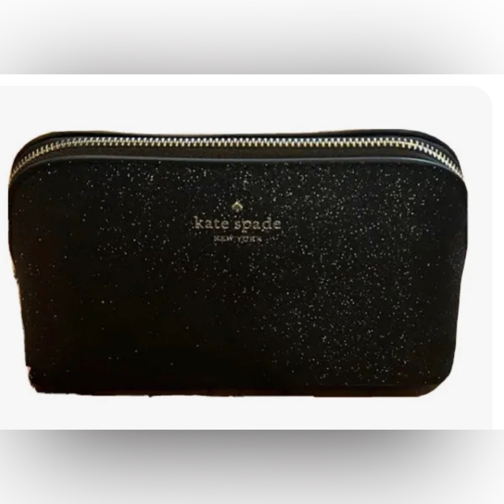 Kate Spade Glitter Cosmetic Case. NWT